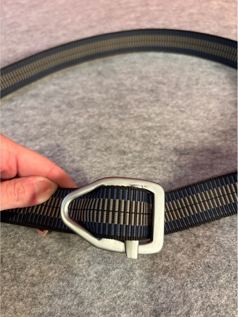 Cabela's Striped Webbing Belt with Metal Buckle, Made in USA, 40 Inch Length